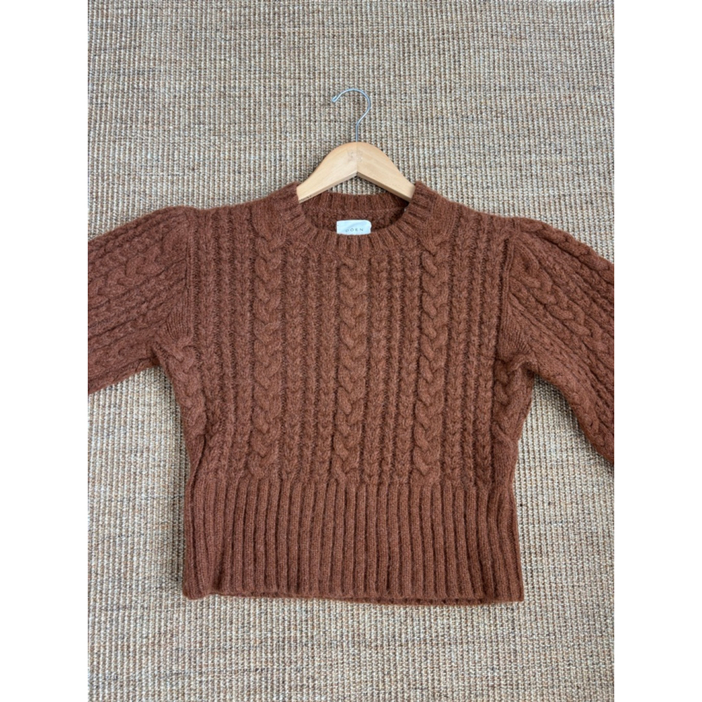 DOEN Cable Knit Sweater Brown Size M - Picture 7 of 12